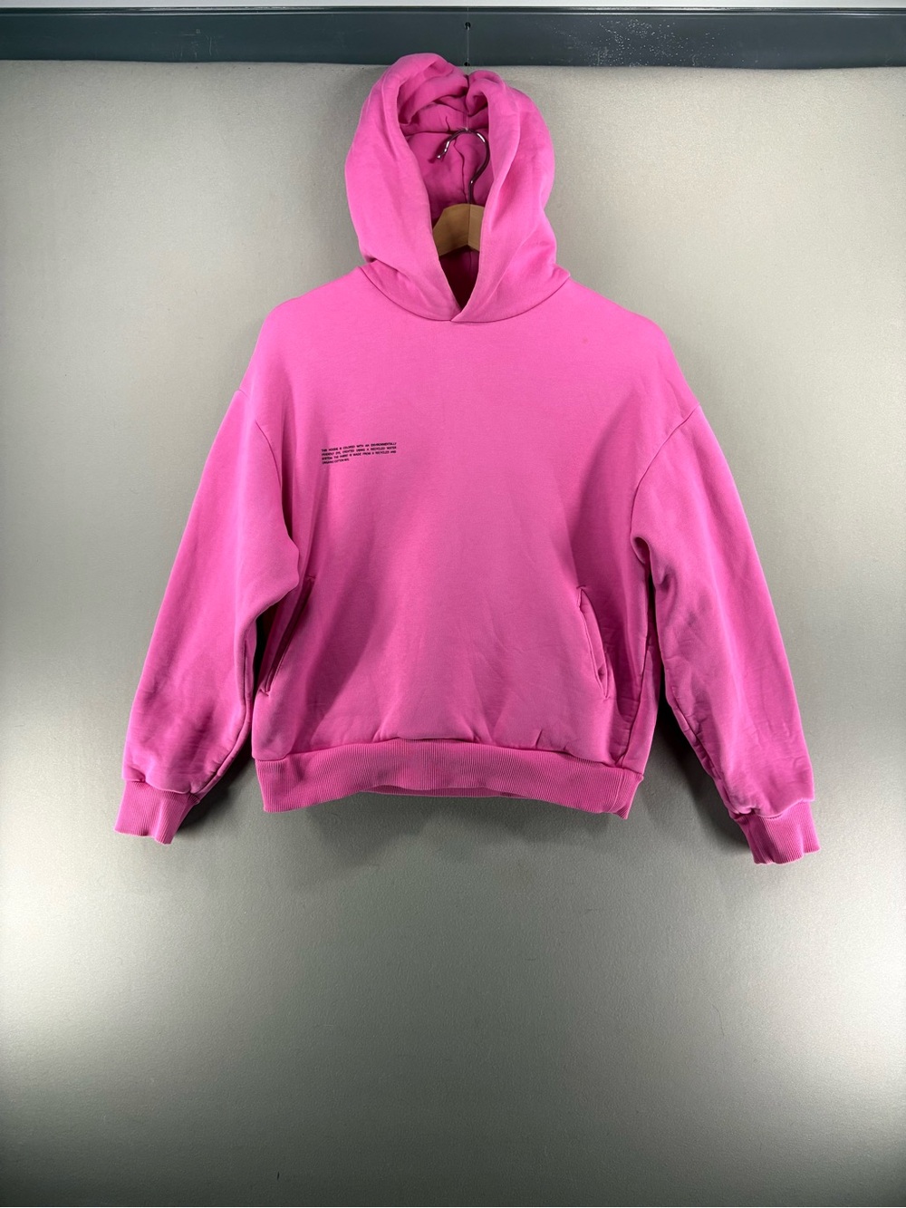 Pangaia 365 Hoodie Womens XXS Pink Organic Cotton Logo Sweatshirt